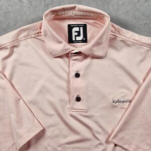 FootJoy Polo Shirt Mens Pink Medium Kokopelli Golf Club Logo ProDry Lisle